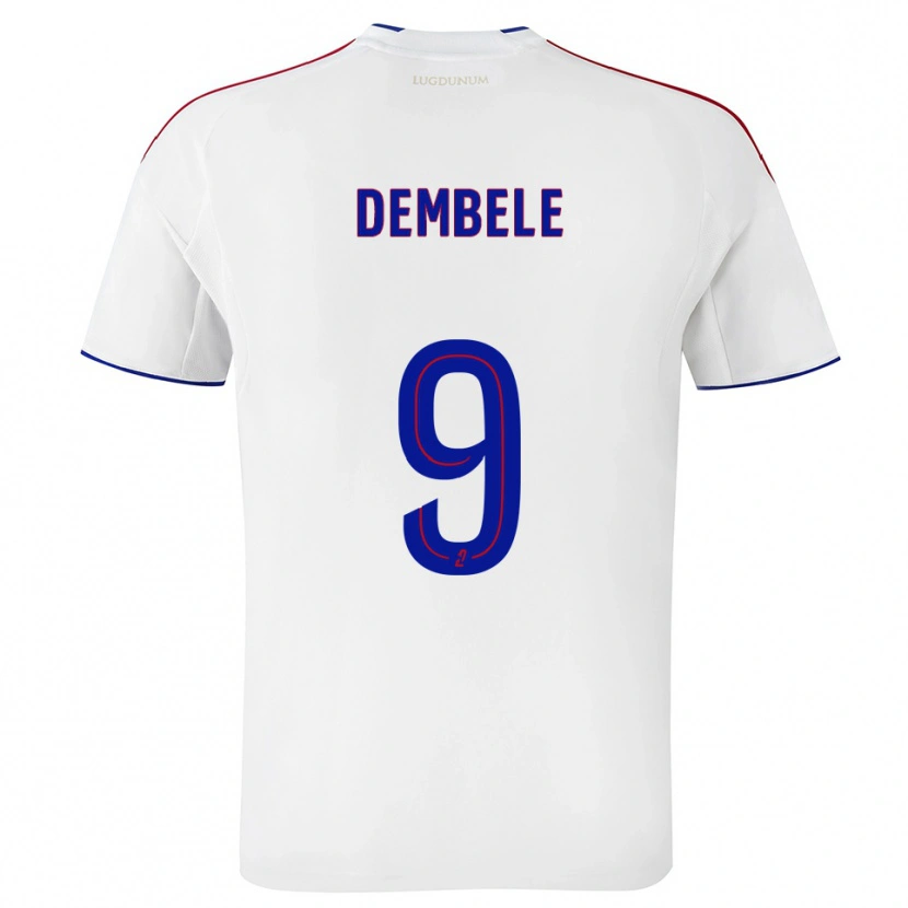 Danxen Mujer Camiseta Moussa Dembele #9 Blanco Rojo 1ª Equipación 2025/26 La Camisa México
