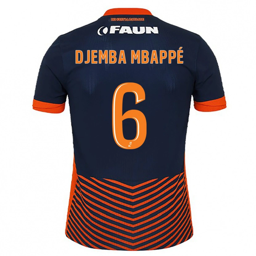 Danxen Mujer Camiseta Yvan Djemba Mbappé #6 Azul Medianoche Naranja 1ª Equipación 2025/26 La Camisa México