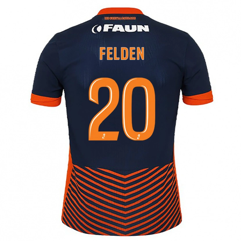 Danxen Mujer Camiseta Agathe Felden #20 Azul Medianoche Naranja 1ª Equipación 2025/26 La Camisa México