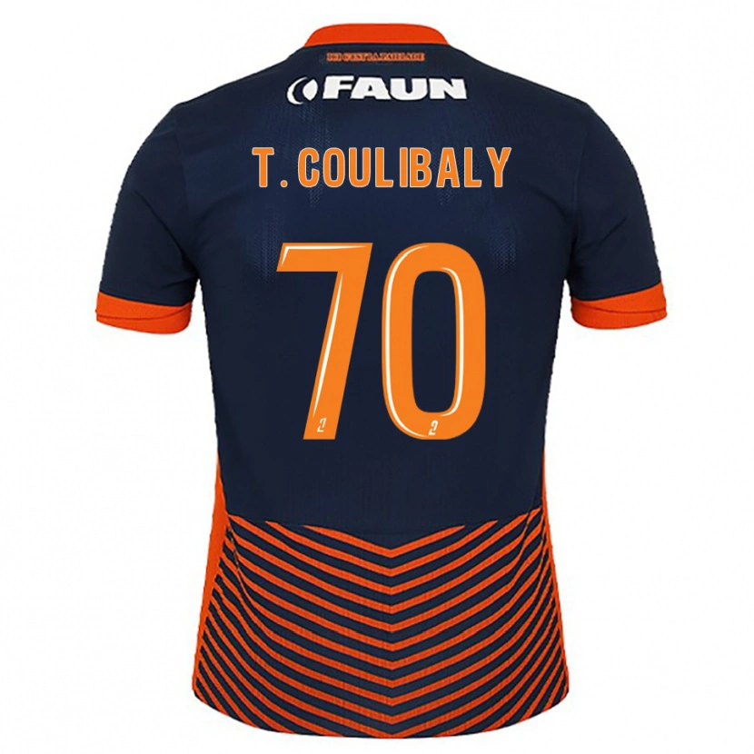 Danxen Mujer Camiseta Tanguy Coulibaly #70 Azul Medianoche Naranja 1ª Equipación 2025/26 La Camisa México