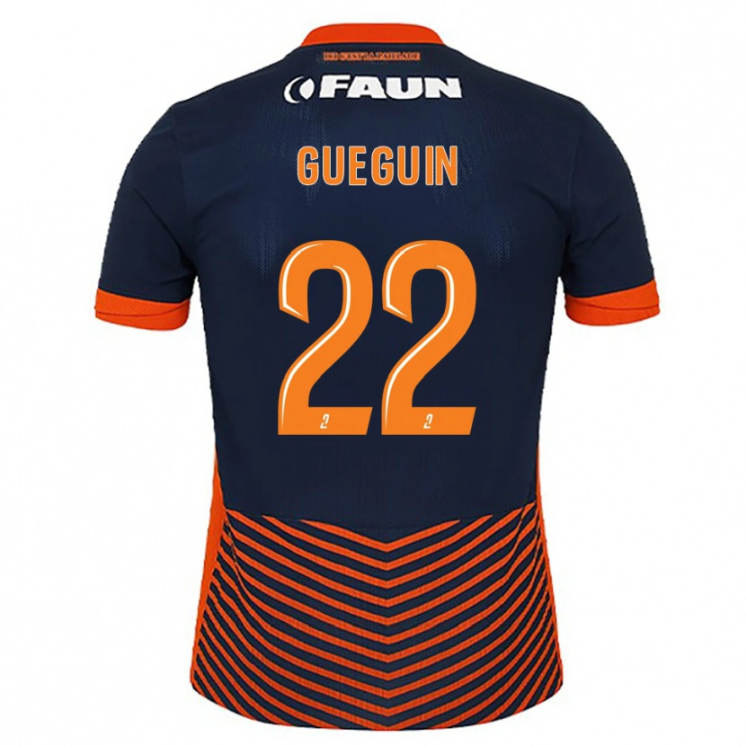 Danxen Mujer Camiseta Axel Guéguin #22 Azul Medianoche Naranja 1ª Equipación 2025/26 La Camisa México