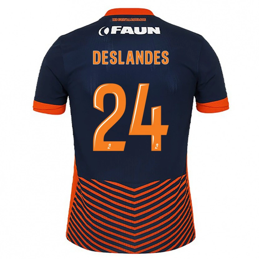 Danxen Mujer Camiseta Océane Deslandes #24 Azul Medianoche Naranja 1ª Equipación 2025/26 La Camisa México