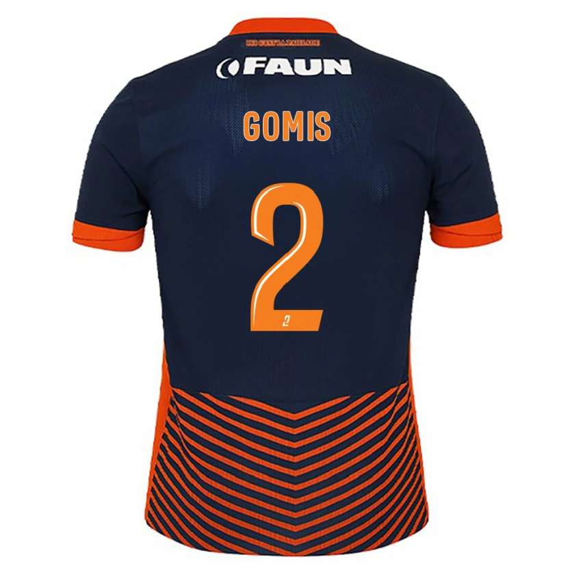 Danxen Mujer Camiseta Kabissan Gomis #2 Azul Medianoche Naranja 1ª Equipación 2025/26 La Camisa México