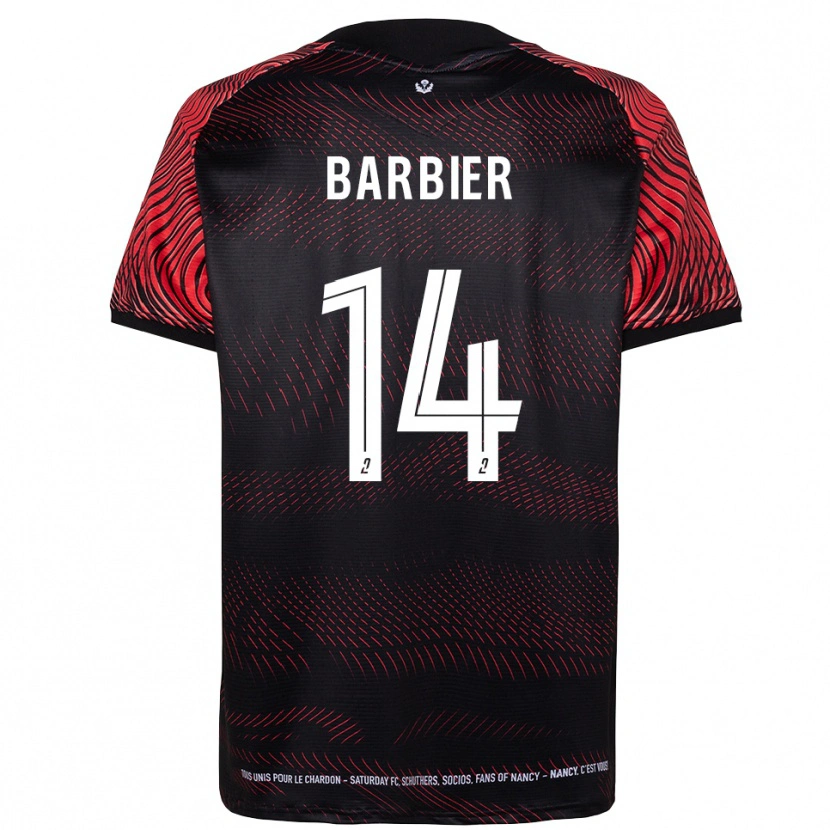 Danxen Mujer Camiseta Hugo Barbier #14 Blanco Rojo 1ª Equipación 2025/26 La Camisa México