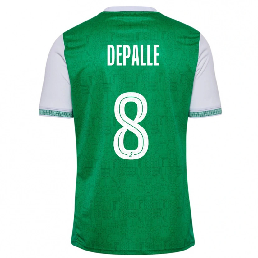 Danxen Mujer Camiseta Valentin Depalle #8 Verde Blanco 1ª Equipación 2025/26 La Camisa México