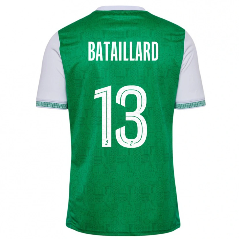 Danxen Mujer Camiseta Faustine Bataillard #13 Verde Blanco 1ª Equipación 2025/26 La Camisa México