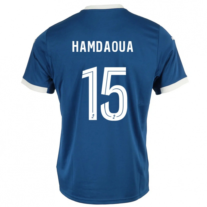 Danxen Mujer Camiseta Noham Hamdaoua #15 Azul Blanco 1ª Equipación 2025/26 La Camisa México
