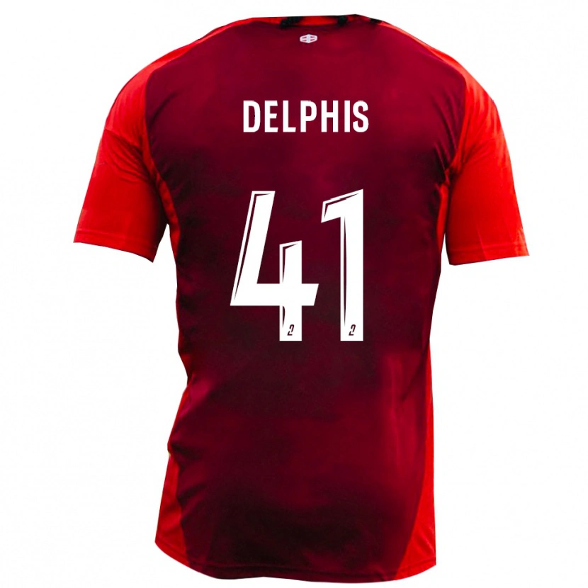 Danxen Mujer Camiseta Thibault Delphis #41 Rojo Borgoña 1ª Equipación 2025/26 La Camisa México