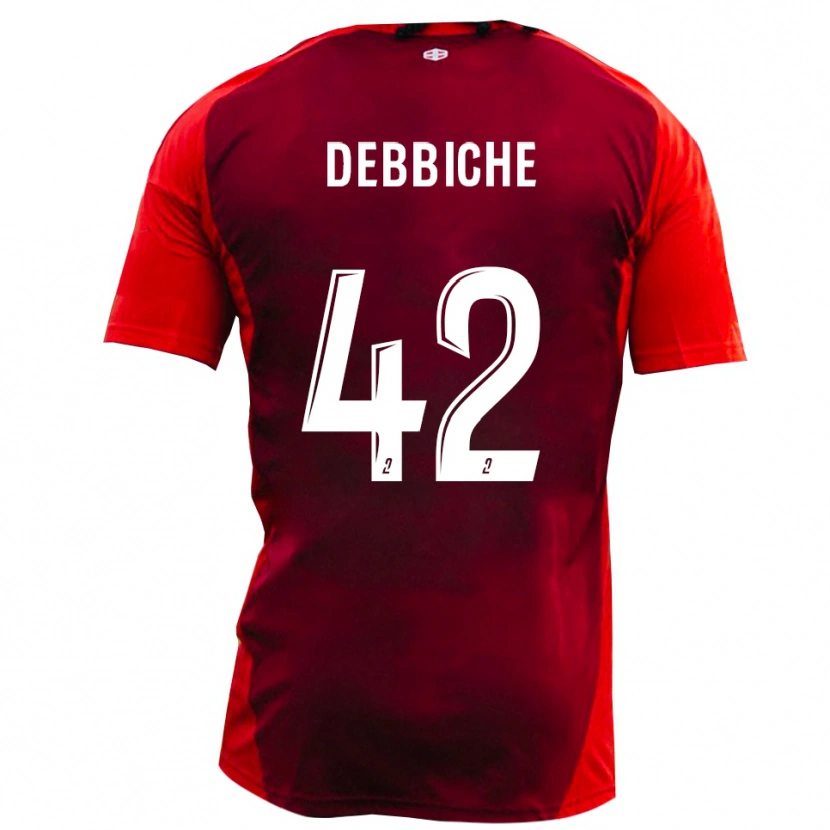 Danxen Mujer Camiseta Wael Debbiche #42 Rojo Borgoña 1ª Equipación 2025/26 La Camisa México