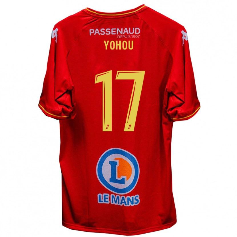 Danxen Mujer Camiseta Samuel Yohou #17 Rojo Amarillo 1ª Equipación 2025/26 La Camisa México