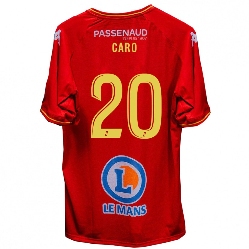 Danxen Mujer Camiseta Titouan Caro #20 Rojo Amarillo 1ª Equipación 2025/26 La Camisa México