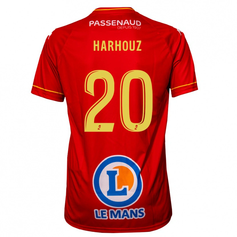 Danxen Mujer Camiseta William Harhouz #20 Rojo Amarillo 1ª Equipación 2025/26 La Camisa México