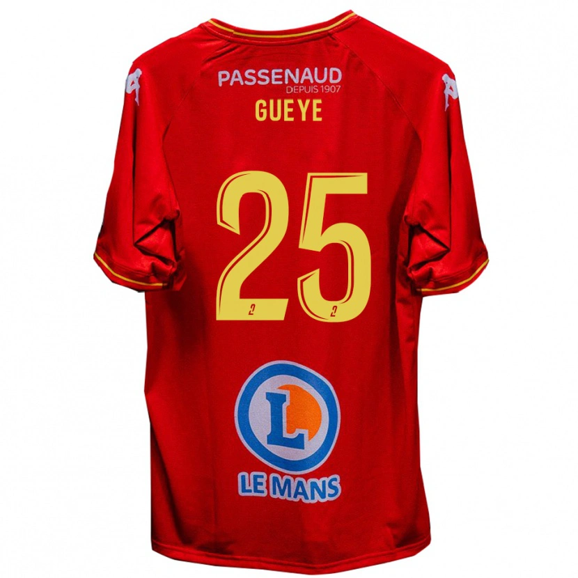 Danxen Mujer Camiseta Dame Gueye #25 Rojo Amarillo 1ª Equipación 2025/26 La Camisa México