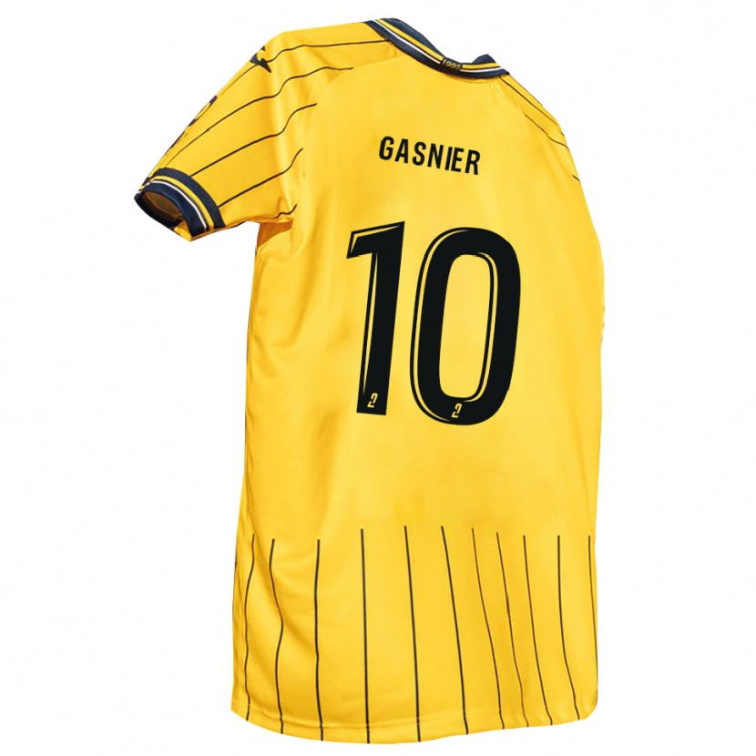 Danxen Mujer Camiseta Kyllian Gasnier #10 Amarillo Azul Marino 1ª Equipación 2025/26 La Camisa México