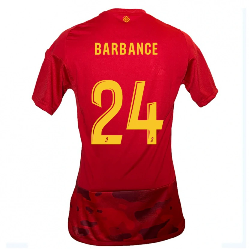 Danxen Mujer Camiseta Solène Barbance #24 Rojo Amarillo 1ª Equipación 2025/26 La Camisa México