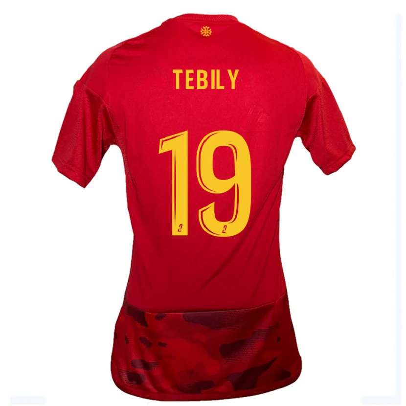 Danxen Mujer Camiseta Hermann Tebily #19 Rojo Amarillo 1ª Equipación 2025/26 La Camisa México