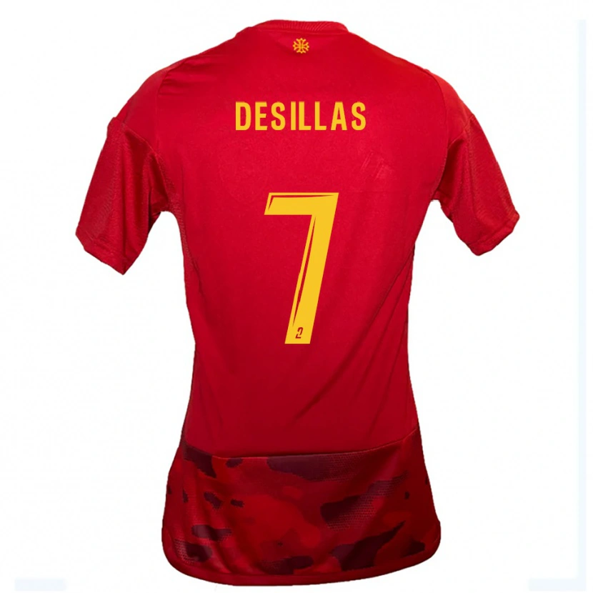 Danxen Mujer Camiseta Audric Desillas #7 Rojo Amarillo 1ª Equipación 2025/26 La Camisa México