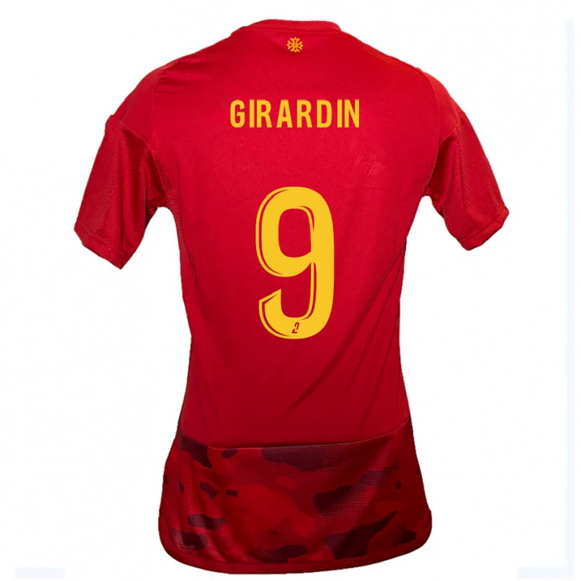 Danxen Mujer Camiseta Isaiah Girardin #9 Rojo Amarillo 1ª Equipación 2025/26 La Camisa México