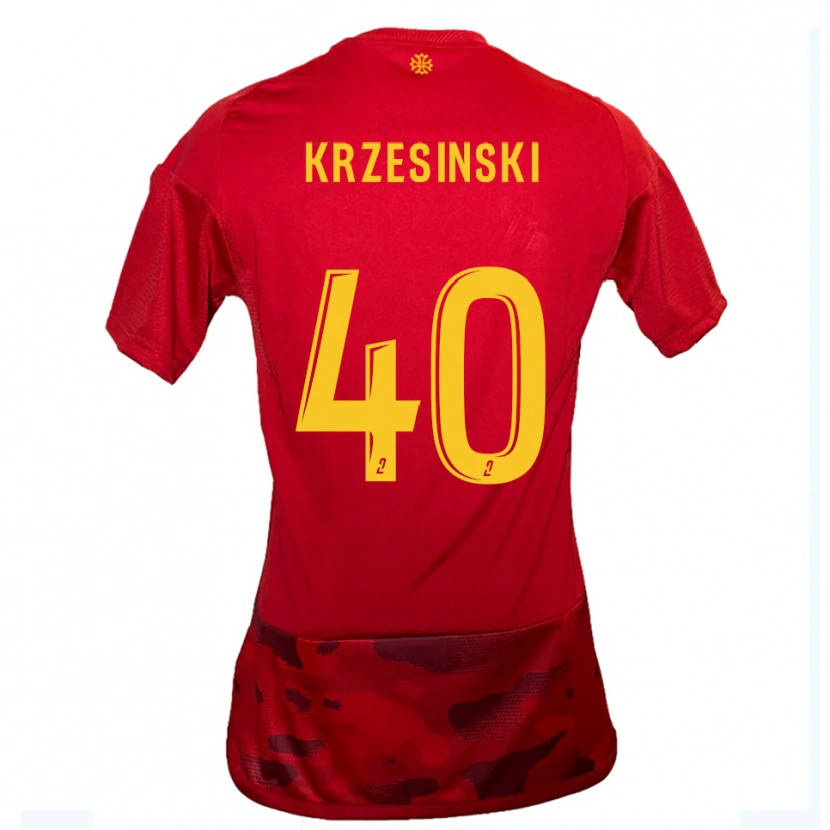 Danxen Mujer Camiseta Clément Krzesinski #40 Rojo Amarillo 1ª Equipación 2025/26 La Camisa México