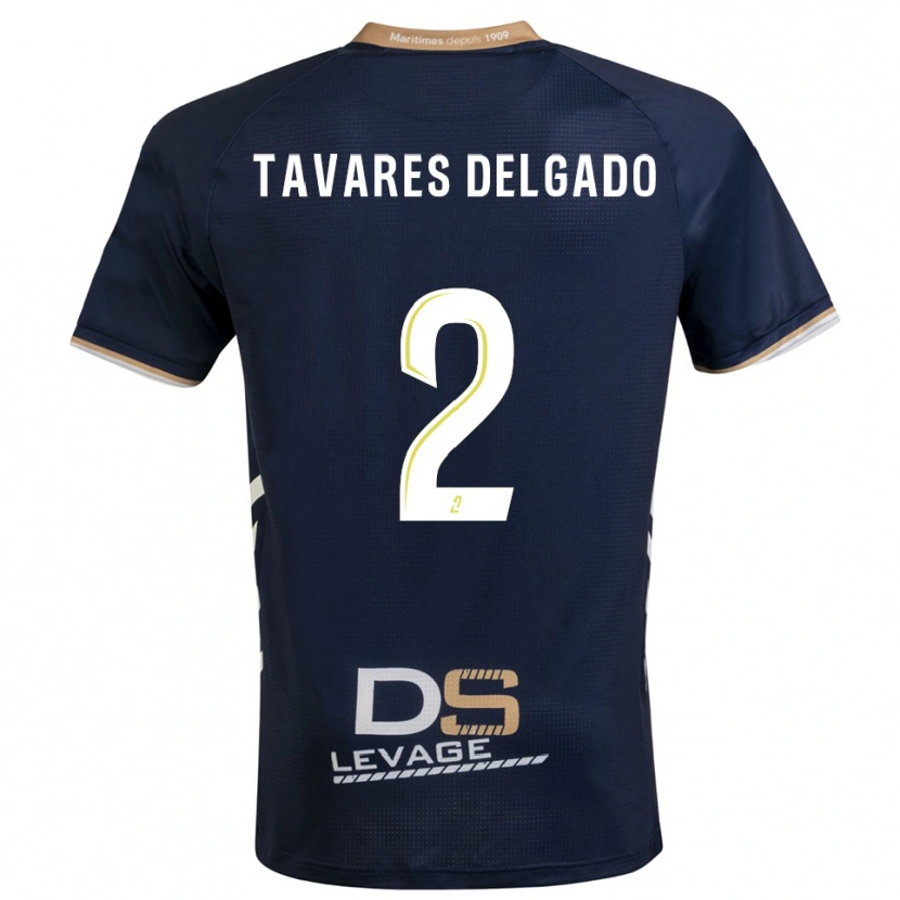 Danxen Mujer Camiseta Rony Tavares Delgado #2 Azul Marino Oro 1ª Equipación 2025/26 La Camisa México