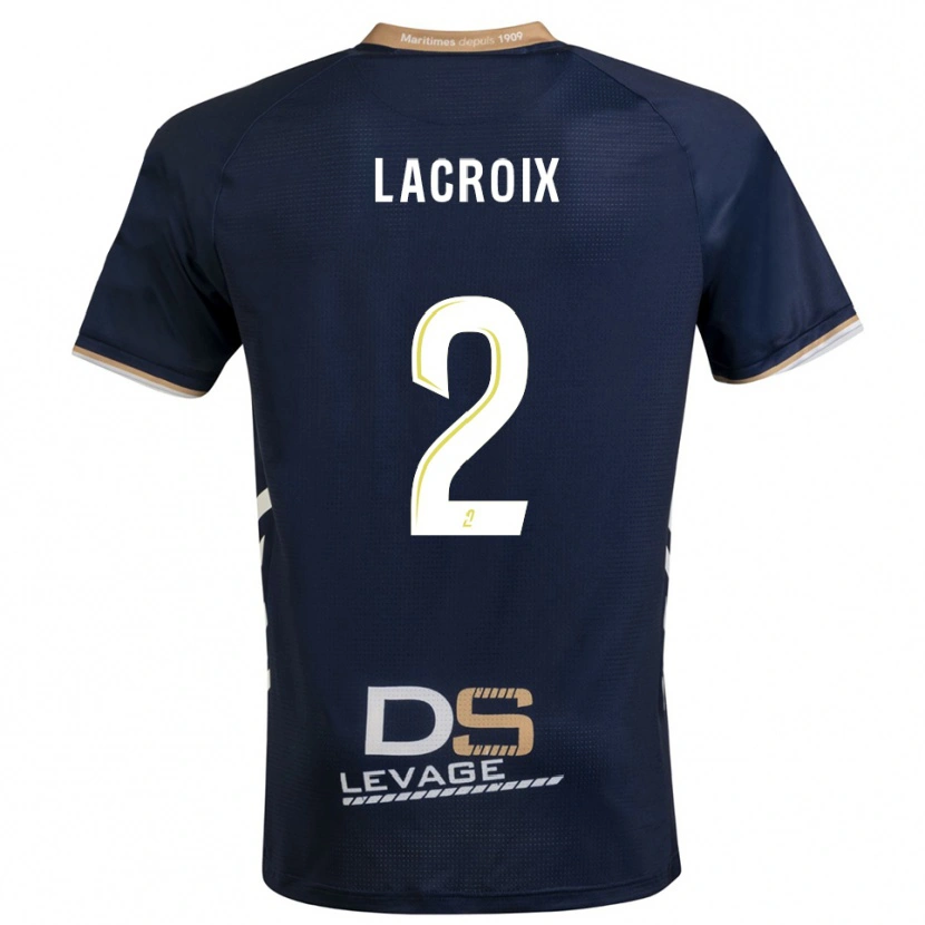 Danxen Mujer Camiseta Loïs Lacroix #2 Azul Marino Oro 1ª Equipación 2025/26 La Camisa México