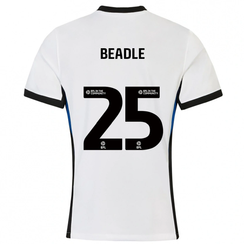 Danxen Mujer Camiseta James Beadle #25 Blanco Azul 2ª Equipación 2025/26 La Camisa México