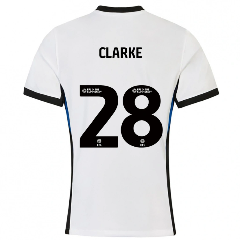 Danxen Mujer Camiseta Charlotte Clarke #28 Blanco Azul 2ª Equipación 2025/26 La Camisa México