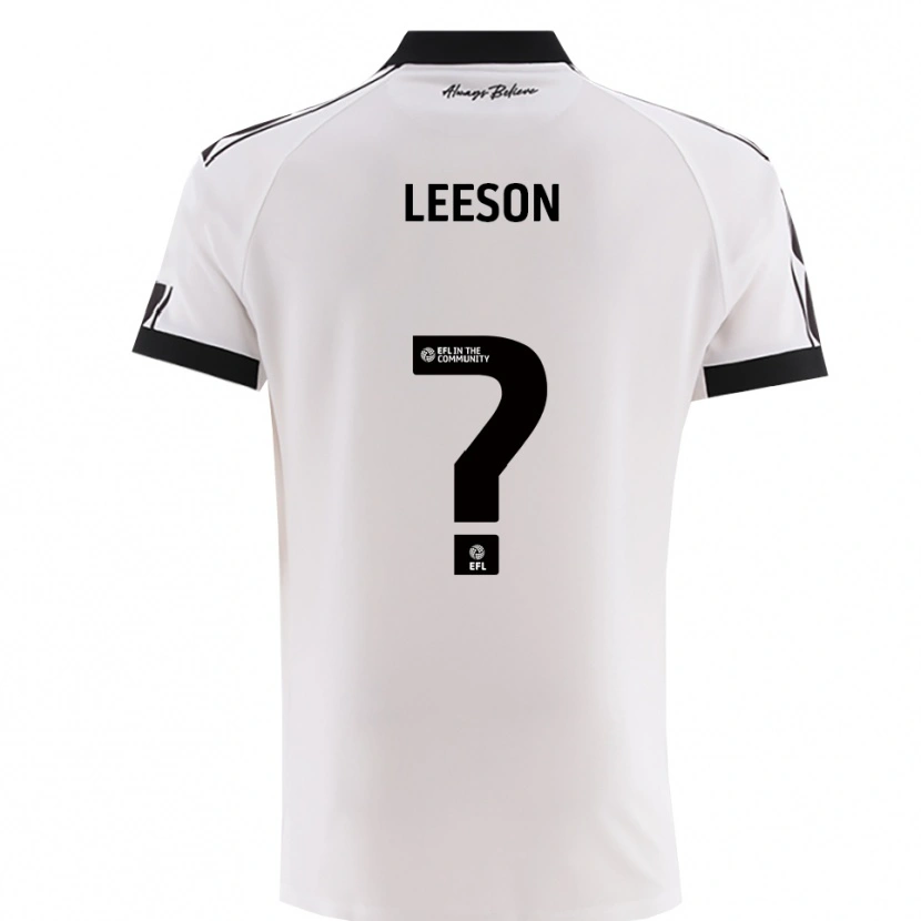 Danxen Mujer Camiseta Harry Leeson #0 Blanco Negro 2ª Equipación 2025/26 La Camisa México
