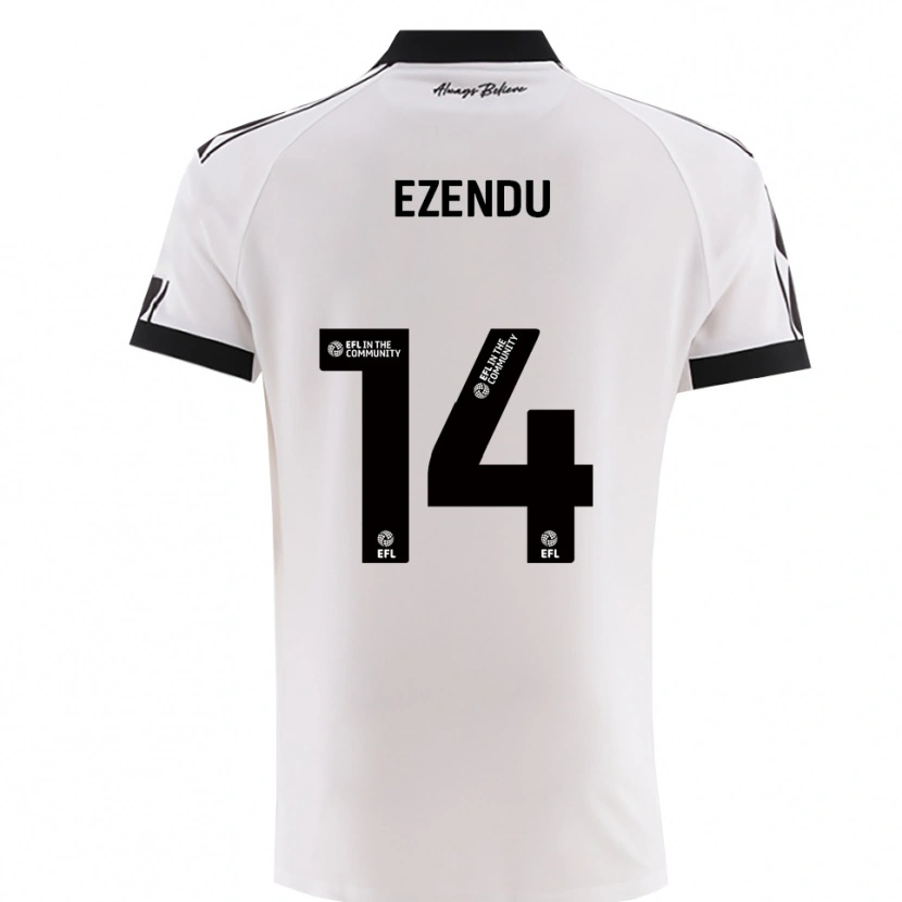 Danxen Mujer Camiseta Daniel Ezendu #14 Blanco Negro 2ª Equipación 2025/26 La Camisa México
