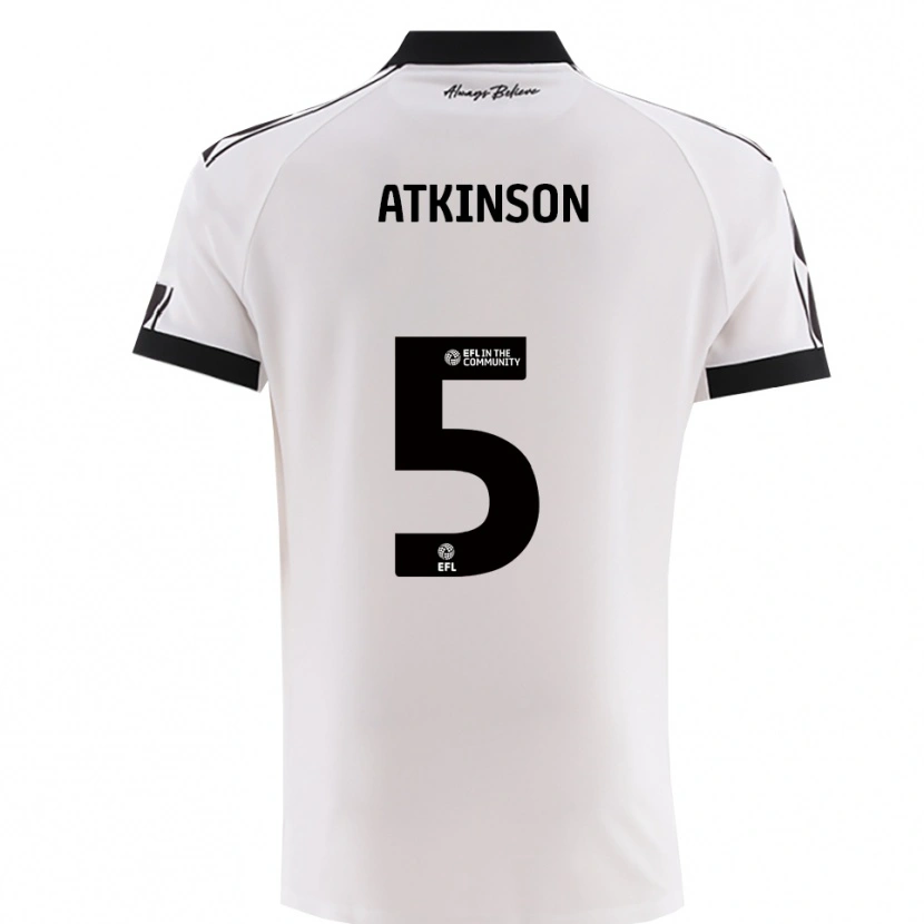 Danxen Mujer Camiseta Rob Atkinson #5 Blanco Negro 2ª Equipación 2025/26 La Camisa México