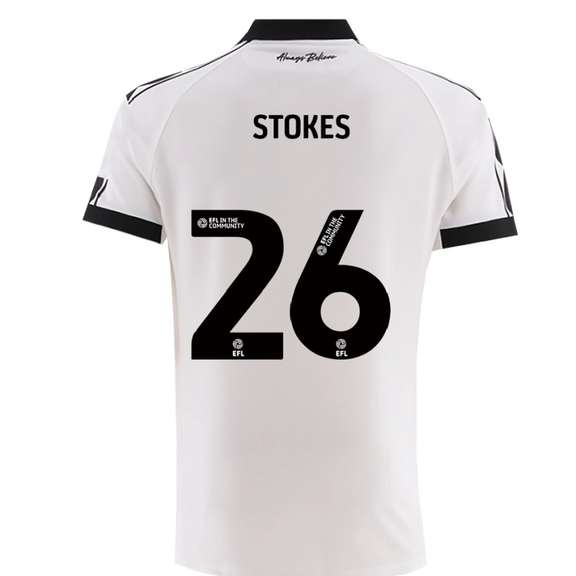 Danxen Mujer Camiseta Josh Stokes #26 Blanco Negro 2ª Equipación 2025/26 La Camisa México