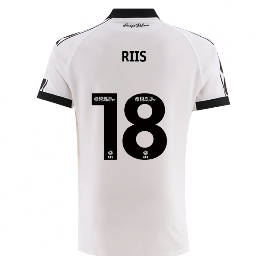 Danxen Mujer Camiseta Emil Riis #18 Blanco Negro 2ª Equipación 2025/26 La Camisa México