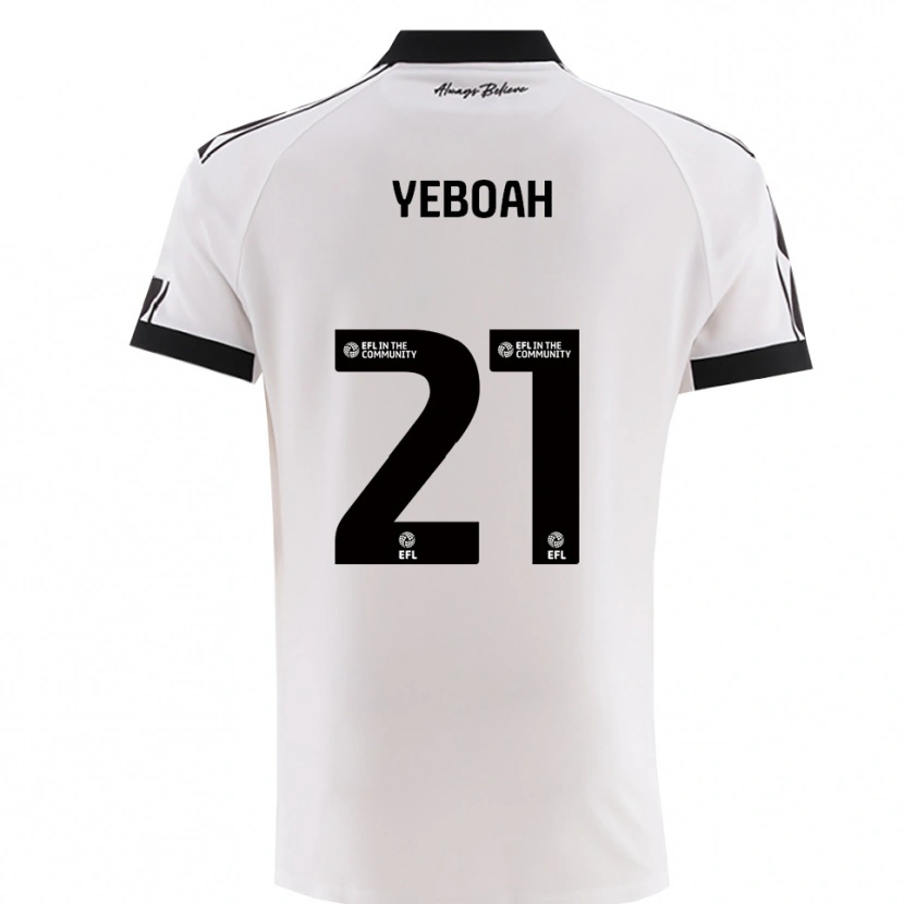 Danxen Mujer Camiseta Ephraim Yeboah #21 Blanco Negro 2ª Equipación 2025/26 La Camisa México