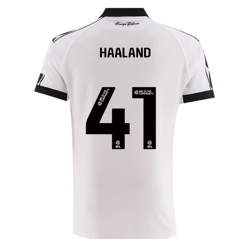Danxen Mujer Camiseta Benedicte Haaland #41 Blanco Negro 2ª Equipación 2025/26 La Camisa México