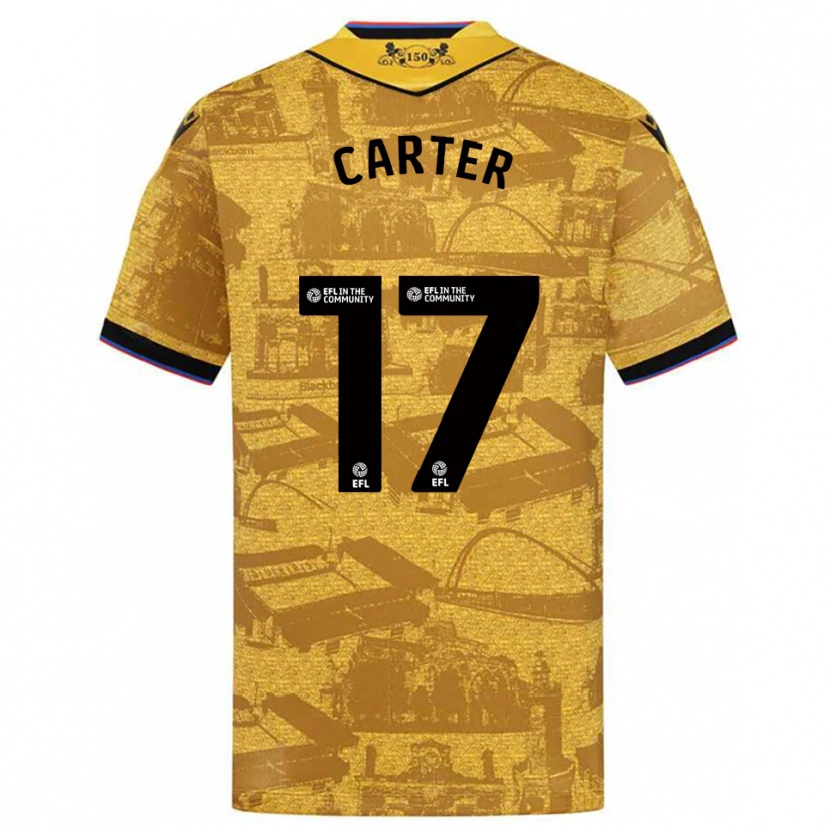 Danxen Mujer Camiseta Hayden Carter #17 Oro Negro 2ª Equipación 2025/26 La Camisa México