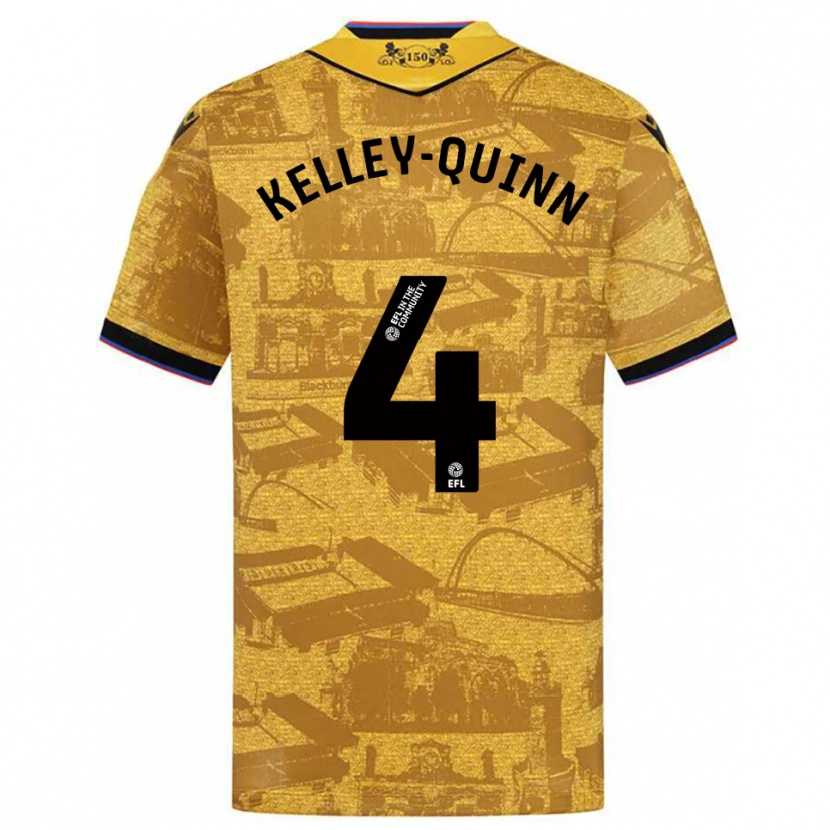 Danxen Mujer Camiseta Leon Kelley-Quinn #4 Oro Negro 2ª Equipación 2025/26 La Camisa México