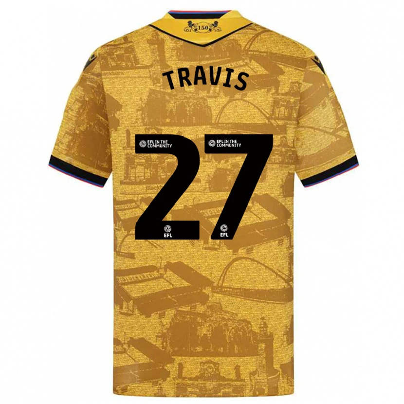 Danxen Mujer Camiseta Lewis Travis #27 Oro Negro 2ª Equipación 2025/26 La Camisa México