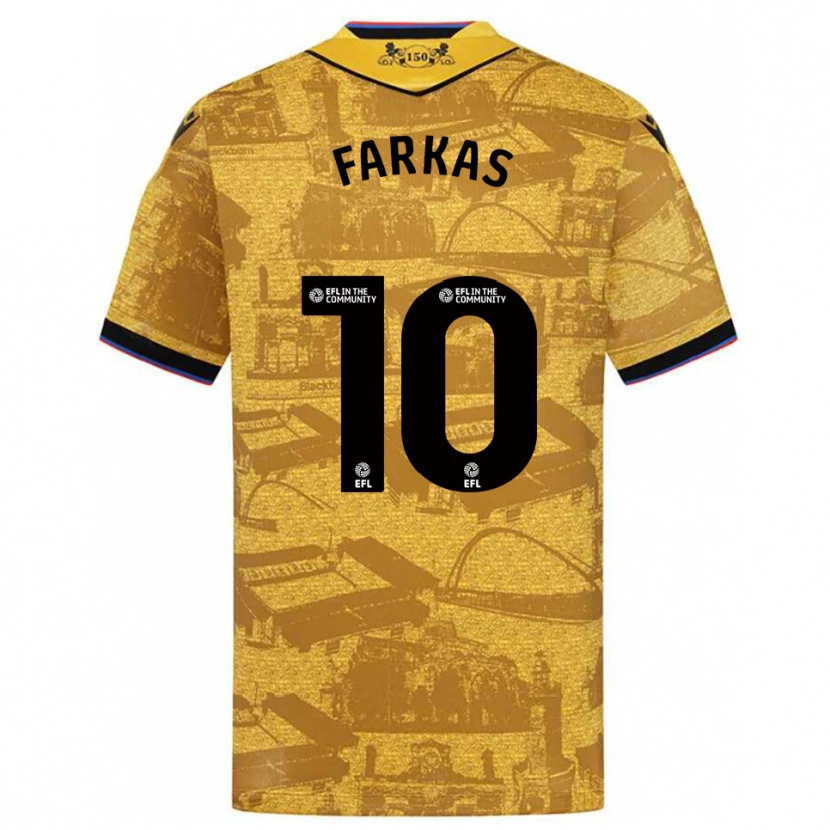 Danxen Mujer Camiseta Patrik Farkas #10 Oro Negro 2ª Equipación 2025/26 La Camisa México