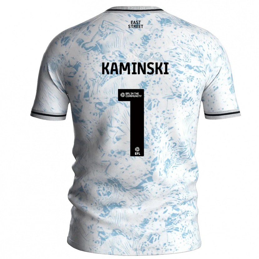 Danxen Mujer Camiseta Thomas Kaminski #1 Blanco Azul Celeste 2ª Equipación 2025/26 La Camisa México