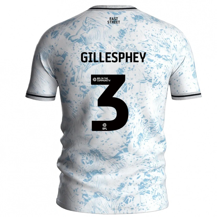 Danxen Mujer Camiseta Macaulay Gillesphey #3 Blanco Azul Celeste 2ª Equipación 2025/26 La Camisa México