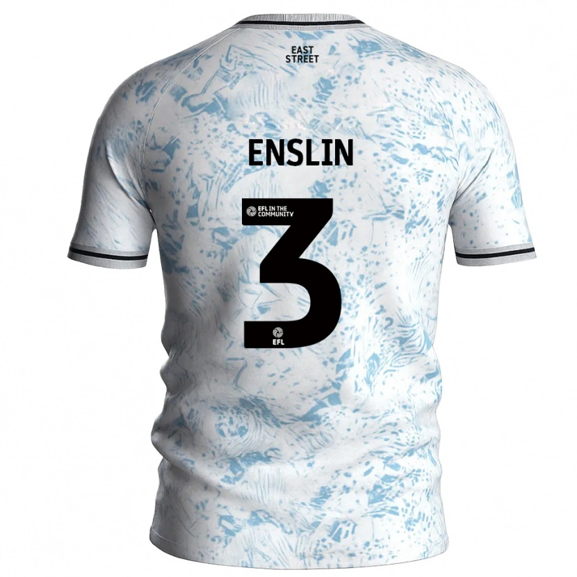 Danxen Mujer Camiseta Kai Enslin #3 Blanco Azul Celeste 2ª Equipación 2025/26 La Camisa México