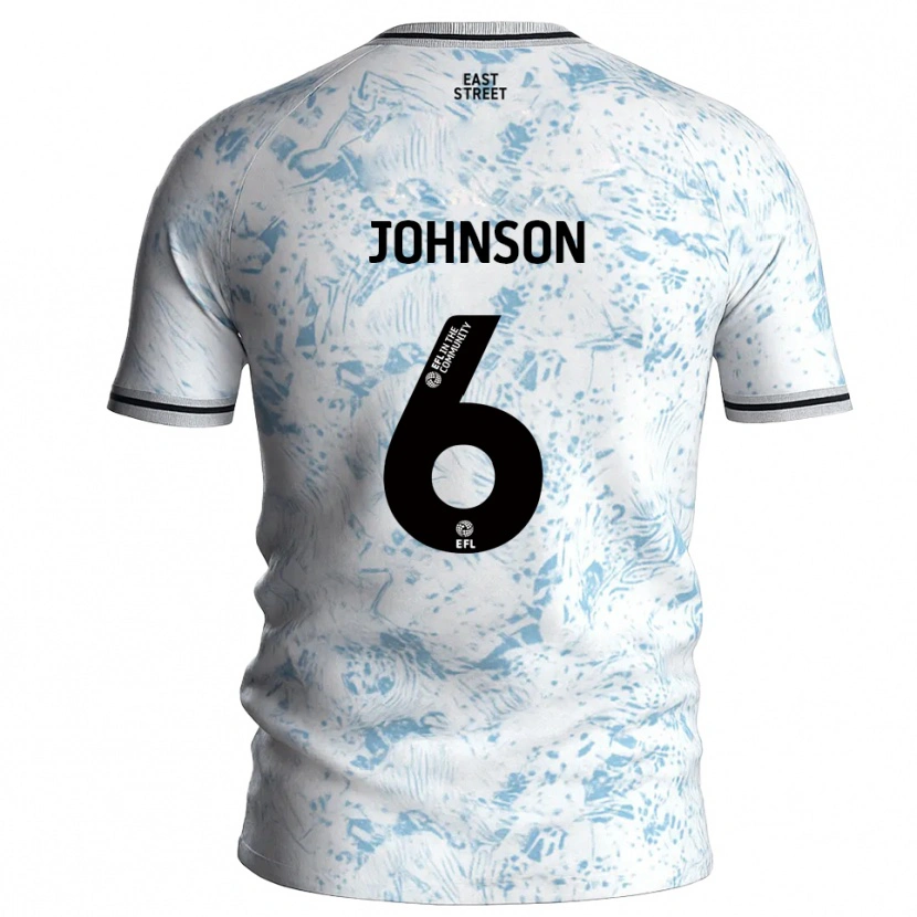 Danxen Mujer Camiseta Melissa Johnson #6 Blanco Azul Celeste 2ª Equipación 2025/26 La Camisa México