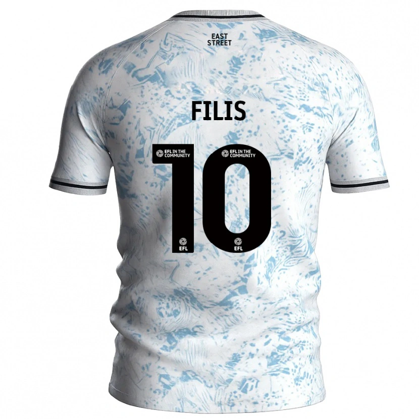 Danxen Mujer Camiseta Melisa Filis #10 Blanco Azul Celeste 2ª Equipación 2025/26 La Camisa México