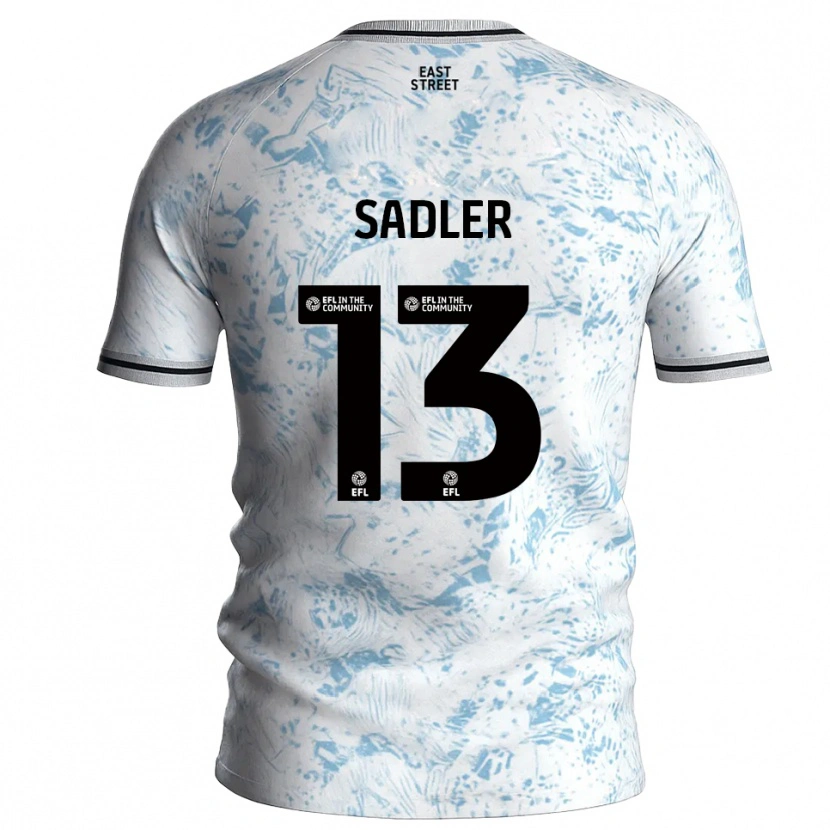 Danxen Mujer Camiseta Jude Sadler #13 Blanco Azul Celeste 2ª Equipación 2025/26 La Camisa México