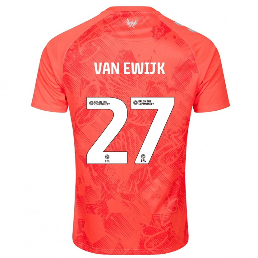 Danxen Mujer Camiseta Milan Van Ewijk #27 Naranja Blanco 2ª Equipación 2025/26 La Camisa México