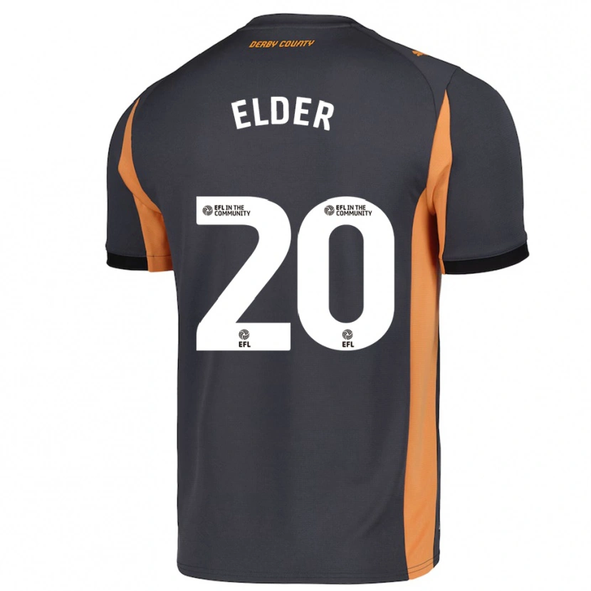 Danxen Mujer Camiseta Callum Elder #20 Gris Naranja Negro 2ª Equipación 2025/26 La Camisa México