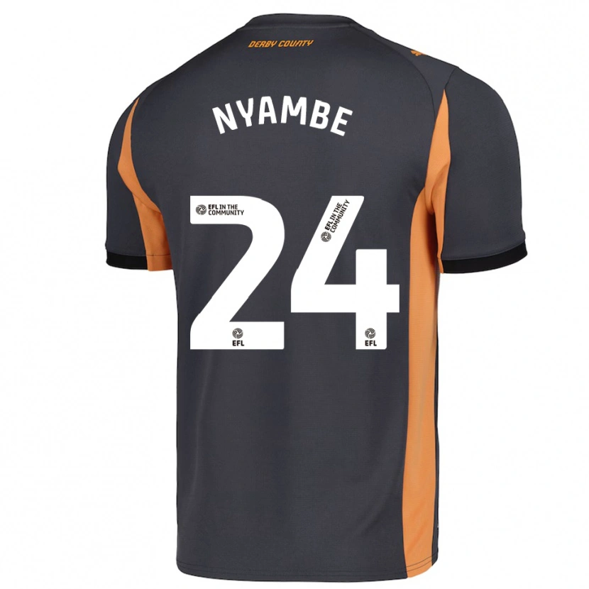 Danxen Mujer Camiseta Ryan Nyambe #24 Gris Naranja Negro 2ª Equipación 2025/26 La Camisa México