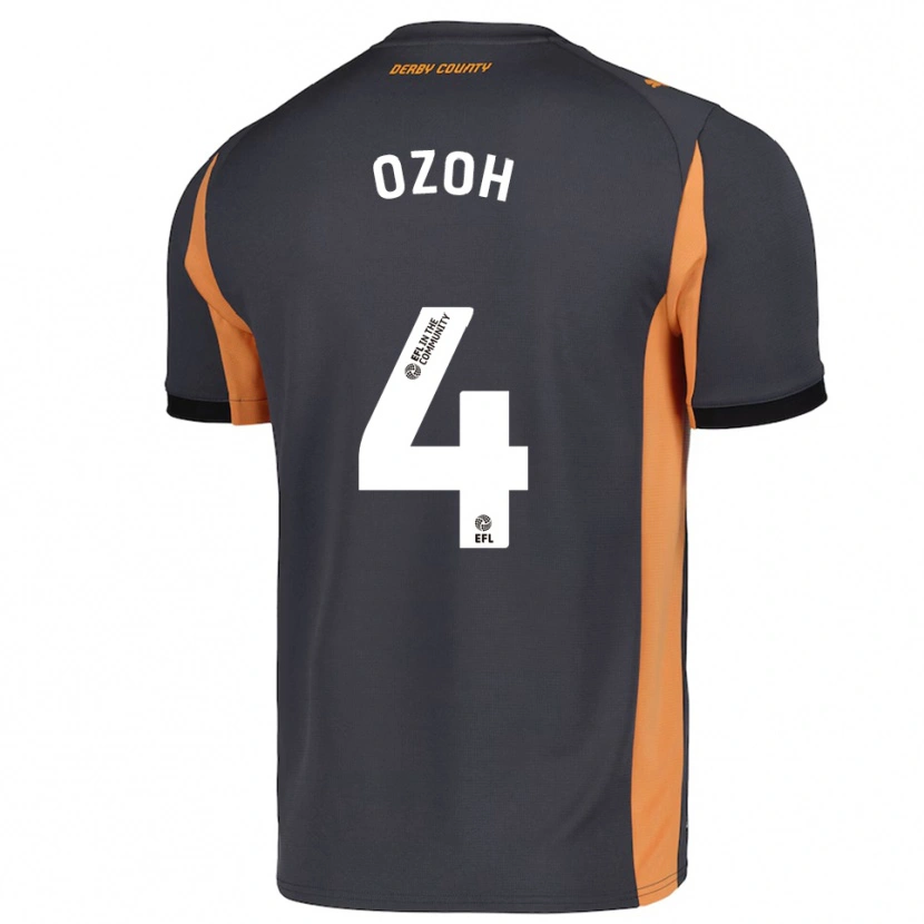 Danxen Mujer Camiseta David Ozoh #4 Gris Naranja Negro 2ª Equipación 2025/26 La Camisa México