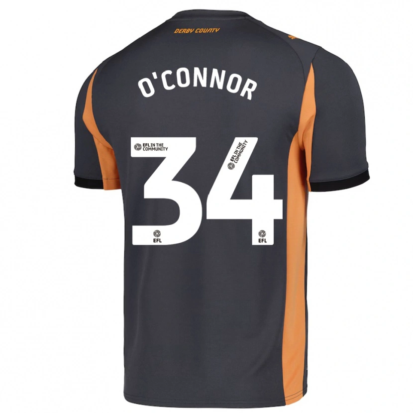 Danxen Mujer Camiseta Dolcie O'connor #34 Gris Naranja Negro 2ª Equipación 2025/26 La Camisa México