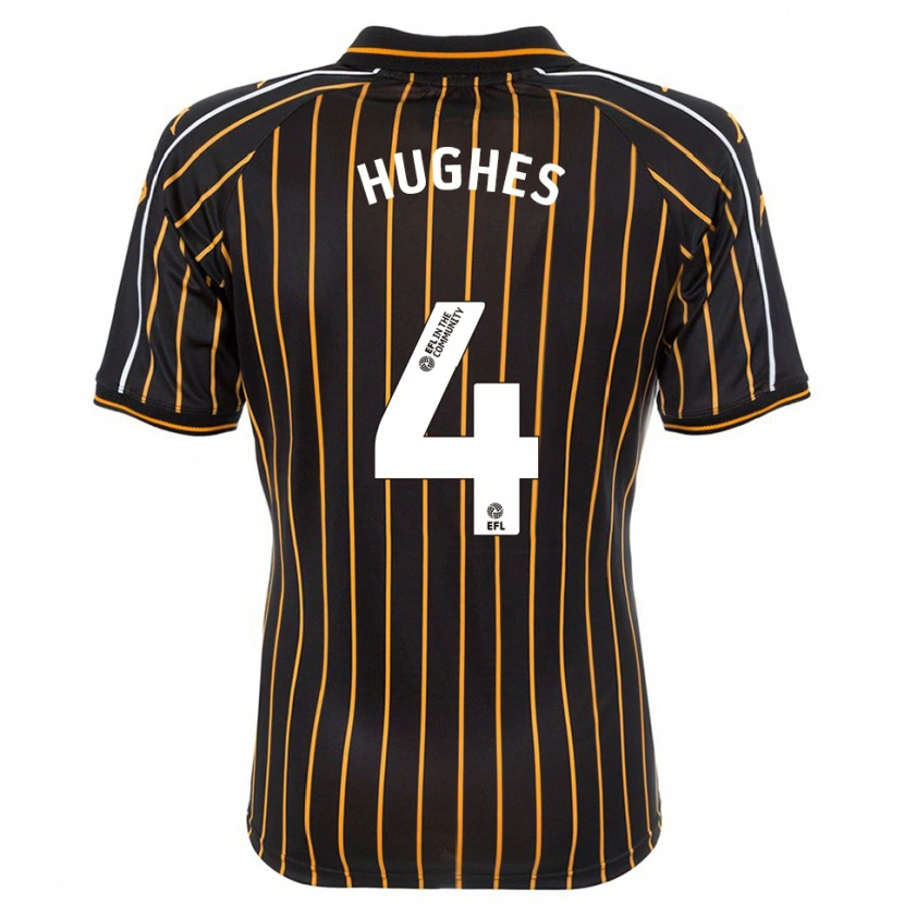 Danxen Mujer Camiseta Charlie Hughes #4 Blanco Negro 2ª Equipación 2025/26 La Camisa México